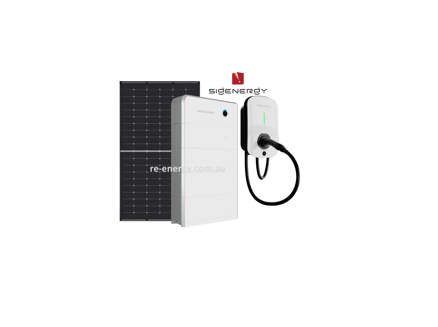 Custom solar and battery system with rooftop panels, wall-mounted lithium battery bank, and hybrid inverter installed on a rural property.