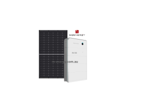 Small 3-phase solar + battery system with 15kW inverter, 24kWh battery, solar panels, and optional EV charger.