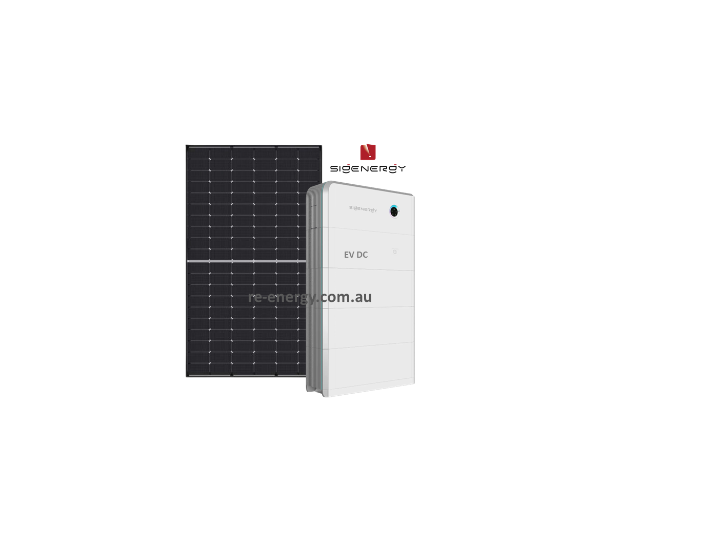 Small 3-phase solar + battery system with 15kW inverter, 24kWh battery, solar panels, and optional EV charger.